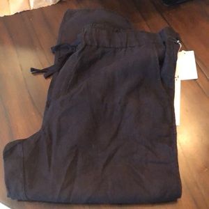 Caslon cropped high elastic waist with pull tie, pockets comfy pants